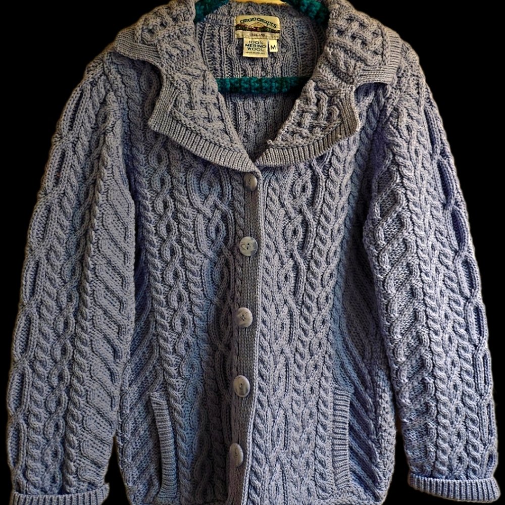Aran Craft merino wool Cardigan from Ireland. - Picture 6 of 7